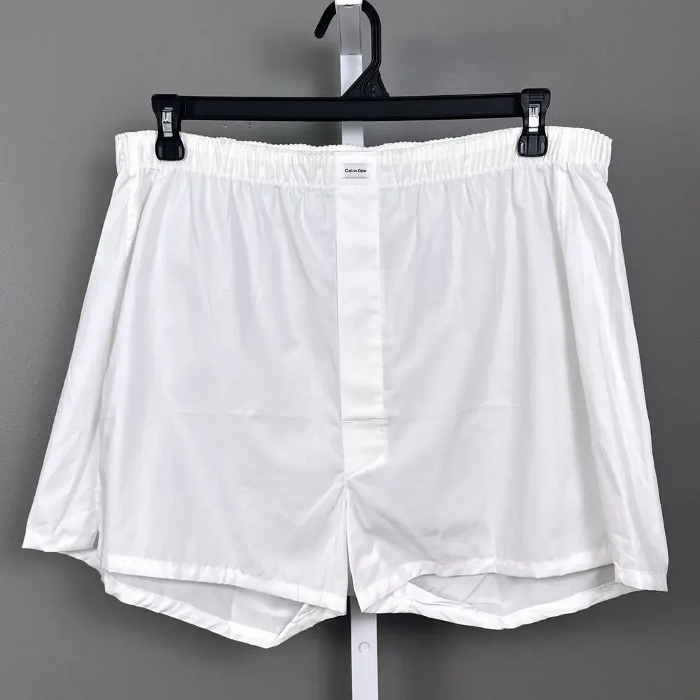 Vintage Calvin Klein Boxer Shorts Size 40 NOS White 100% Cotton Hong Kong Boxers